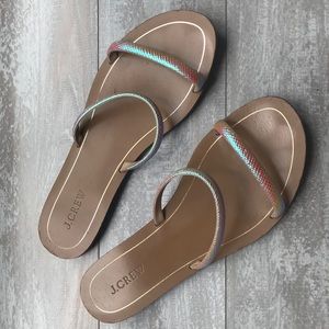 J. Crew iridescent slide sandals size 9